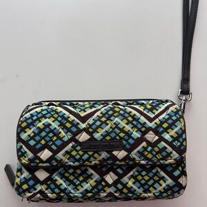 Vera Bradley Georgia Wallet Rainforest Blue and Brown